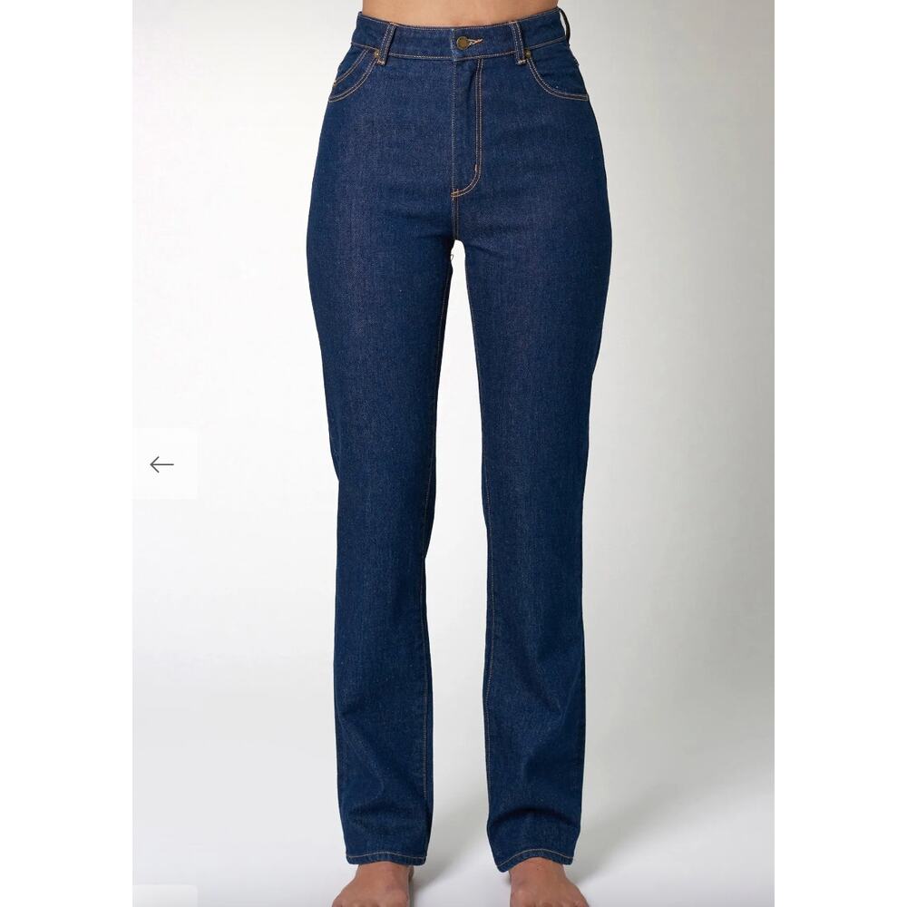 ROLLA’S Original High Rise Straight Jeans Rinse Blue NWT Sz 30 Medium Dark Wash